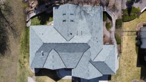 drone aerial footage of shingle roofing installed by Western Montana Central Roofing