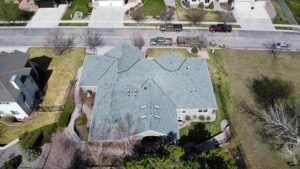 drone aerial footage of shingle roofing installed by Western Montana Central Roofing
