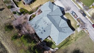 drone aerial footage of shingle roofing installed by Western Montana Central Roofing